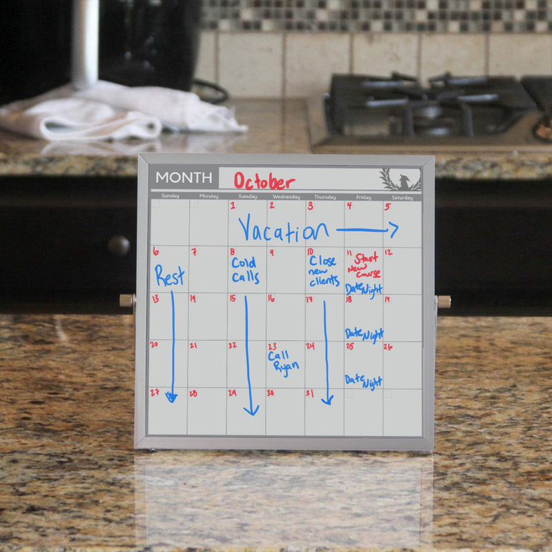[Australia - AusPower] - Small Double Sided White Board Calendar - Mini Portable Desktop Dry Erase Board with Stand & Small Monthly Calendar Whiteboard Planner with Reversible to Do List - 10" x 10" - Desk, Office, and Home 10"x10" 
