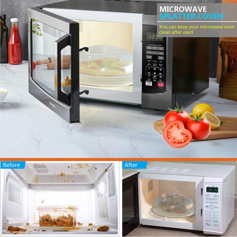 [Australia - AusPower] - Microwave Splatter Cover, Microwave Cover for Food, Large Microwave Plate Cover Guard Lid with Steam Vents Keeps Microwave Oven Clean, 11.5 Inch BPA Free & Dishwasher Safe-2 Pack 11.5*11.5x4.5 inches Green 