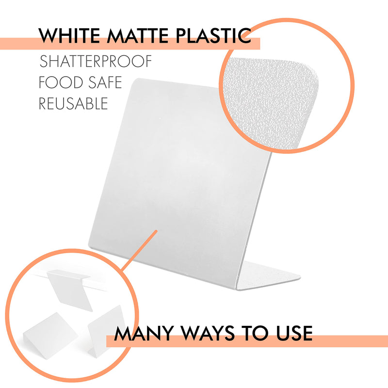 [Australia - AusPower] - 15 Pack Mini Whiteboard Signs for Dry Erase Markers - Plastic Message Board - Food Labels for Party - Table Numbers - Small White Board - Dry Erase Boards 15 L White 
