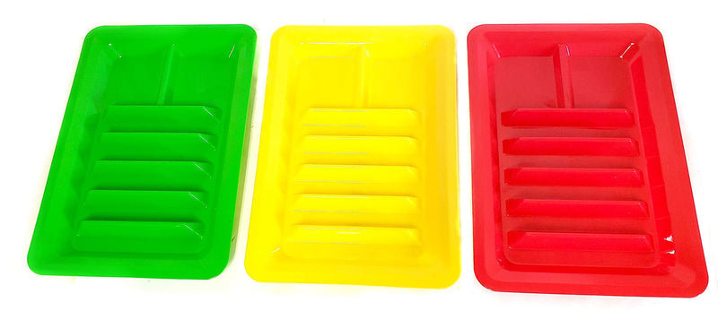 [Australia - AusPower] - Set of Three Taco Holder Stand Up Divider Plates Multi Colored Plastic Plates 