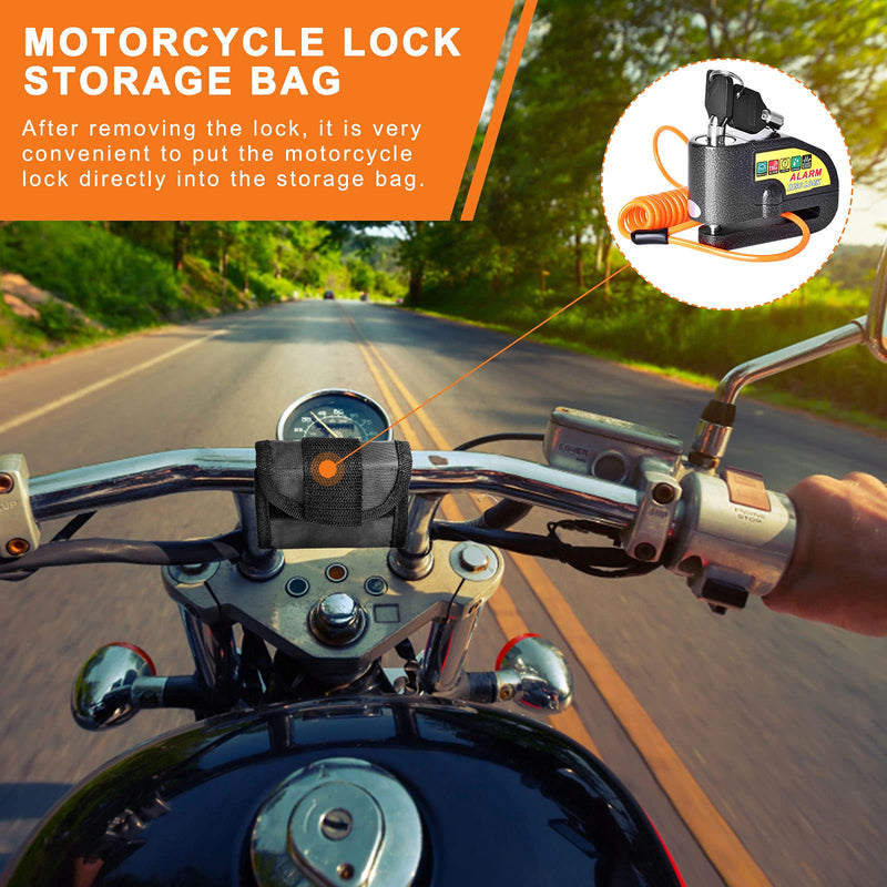 [Australia - AusPower] - Disc Brake Lock, Motorcycle Alarm Disc Lock Anti-Theft Security Lock Waterproof 110dB Alarm Sound with 5ft Reminder Cable Keys & Carry Pouch for Motorbike Bike Scooter Black 
