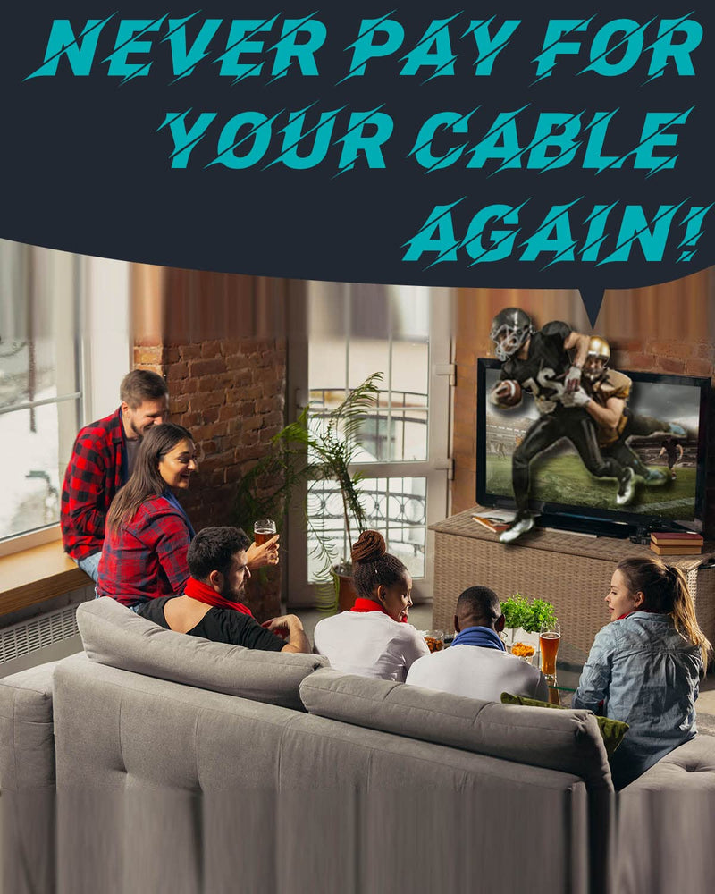 [Australia - AusPower] - TV Antenna for Smart TV,Antenna TV Digital HD Indoor with Powerful Amplifier Signal Booster 250 Miles Range,TV Antenna Indoor with 9.8ft Coaxial Cable Support 4K 1080p Fire TV Stick and All Older TV's 