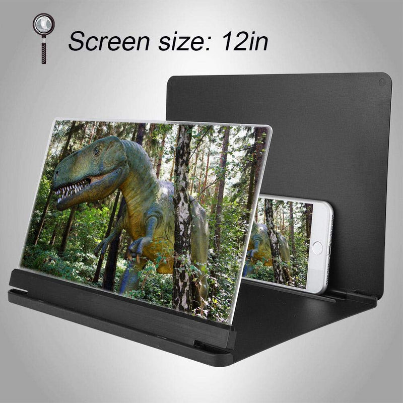 [Australia - AusPower] - Lazmin112 Universal Mobile Phone Screen Magnifier,Portable 12 inches 4~6 Times Zooming Folding Phone Holder Stand Bracket Optical Magnification Cellphone Magnifier for Movies,Videos 