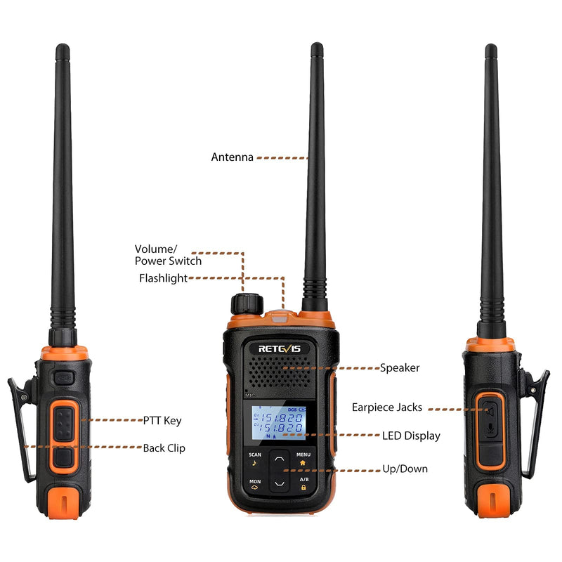 [Australia - AusPower] - Retevis RB27V MURS Walkie Talkies for Adults, Long Range Two Way Radios Rechargeable,Portable,LCD Display,NOAA,Flashlight,for Fishing,Camping,Cycling(1 Pack) 