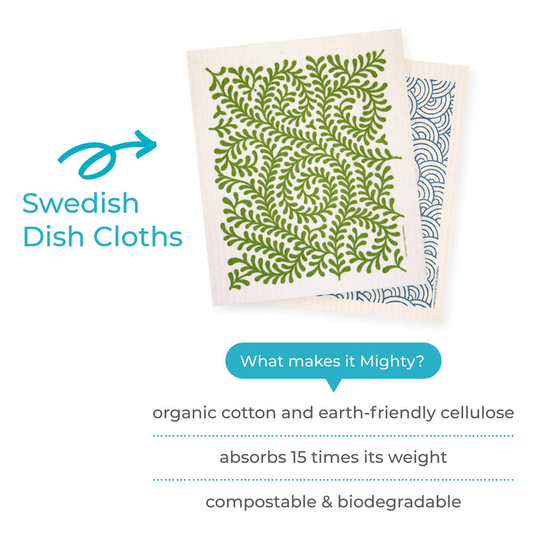 [Australia - AusPower] - MightyFix Paper Towel Alternatives Set | Reusable Compostable Swedish Dish Cloths, Super Absorbent Dish Cloths, E-Cloth Window Cleaner | Zero Waste Gift (9 -Piece Set) 