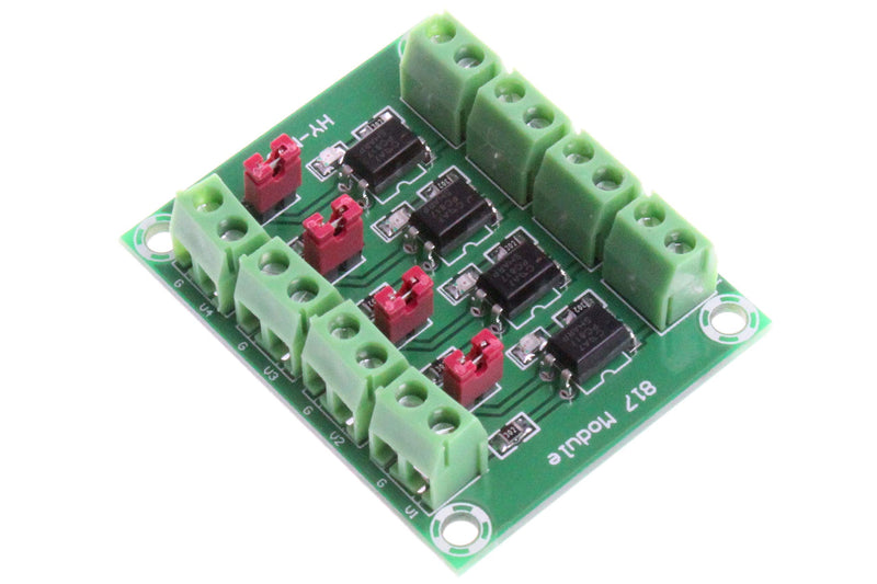 [Australia - AusPower] - NOYITO PC817 4-Channel Optocoupler Isolation Board Voltage Converter Adapter Module 3.6-30V Driver Photoelectric Isolated Module 
