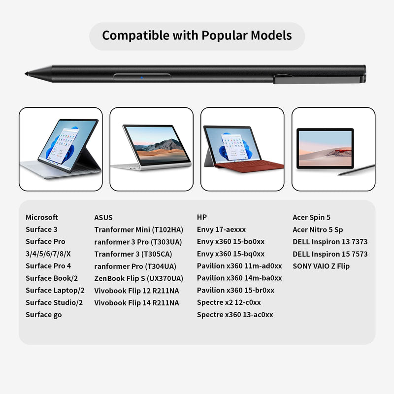 [Australia - AusPower] - AOAO Stylus Pen for Microsoft Surface with 1024 Pressure Sensitivity, Compatible Surface Pro 8/X/7/6/5/4/3, Surface Go 2/1, Surface Book/Surface Laptop/Surface Duo for Precise Writing/Drawing 
