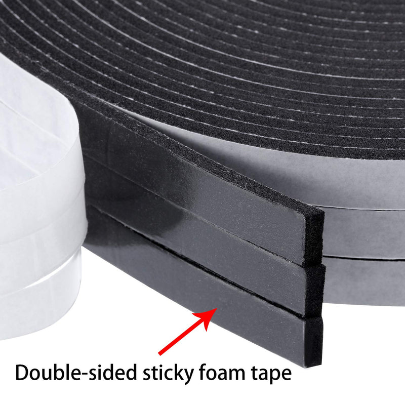 [Australia - AusPower] - Tatuo Double Sided Foam Mounting Tape Foam Adhesive Tape Foam Seal Tape, 1/8 Inch Thick Foam Seal Strip, 3 Rolls (1/2 Inch Wide by 32.8 Feet Long Each Roll) 1/ 2 Inch Wide by 32.8 Feet Long Each Roll 