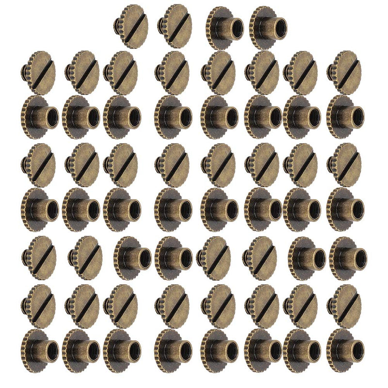 [Australia - AusPower] - GLOGLOW Brass Leathercraft Rivets, 30 Set Screw Post Metal Chicago Screws Binding Screw Leather Screw Nail Rivet Button Solid Belt Tack Screw Book Rivets(Bronze) Bronze 