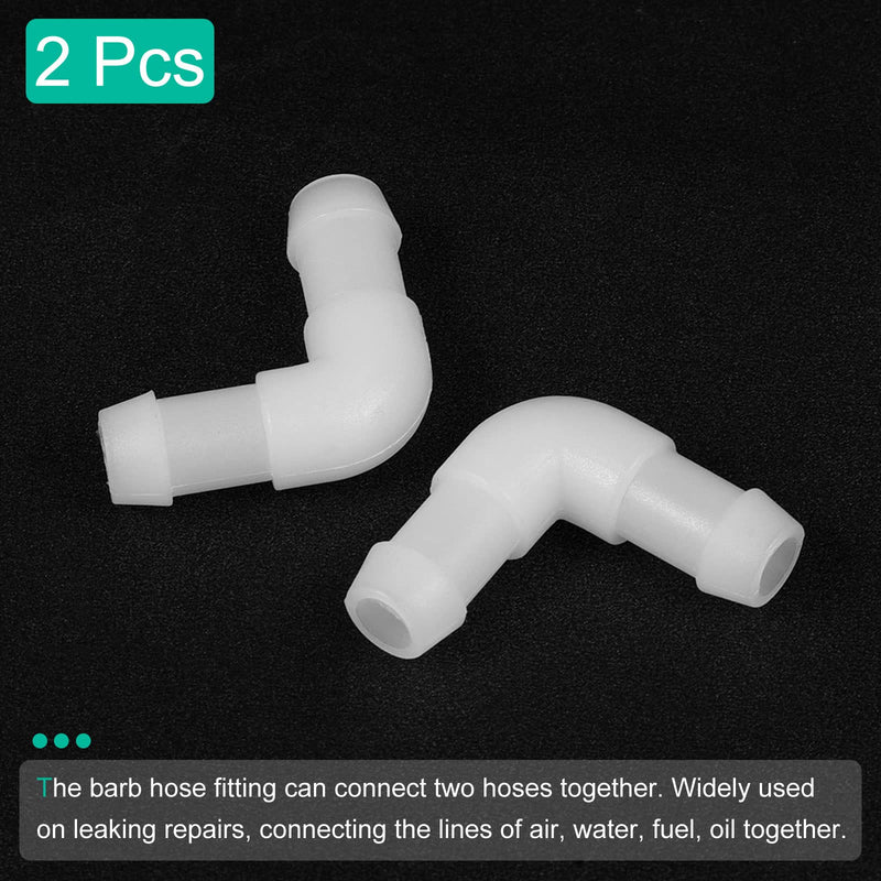 [Australia - AusPower] - MECCANIXITY Barb Hose Fitting, 8mm Barbed Dia. Plastic Elbow Coupler Quick Connector Adapter, Pack of 2 