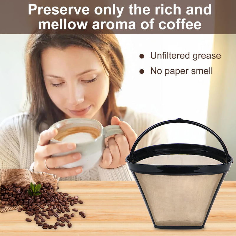 [Australia - AusPower] - Bouaida 2Pc Coffee Filters,Used for Replacing the Ninja Coffee Bar Brewer, Coffee Filter #4,Permanently Reusable Conical Basket Coffee Filter 