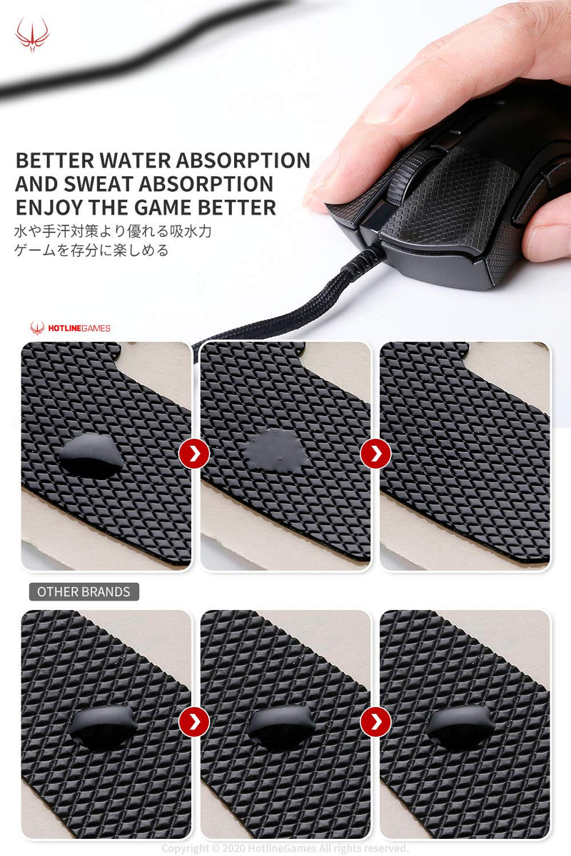 [Australia - AusPower] - [Grip Upgrade] Hotline Games 2.0 Plus Anti Slip Mouse Grip Tape Compatible with Razer DeathAdder V2 X Hyperspeed Gaming Mouse Skins,Sweat Resistant,Cut to Fit,Easy to Apply For DeathAdder V2 X Hyperspeed 