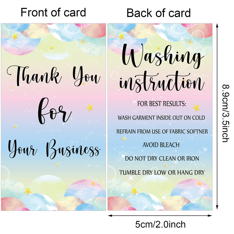 [Australia - AusPower] - 200 Pieces T-Shirt Care Instruction Cards Washing Shirt Care Instruction Inserts Packaging Customer Direction Cards for Shirts Small Business Online Shop Owner, 3.5 x 2 Inch 