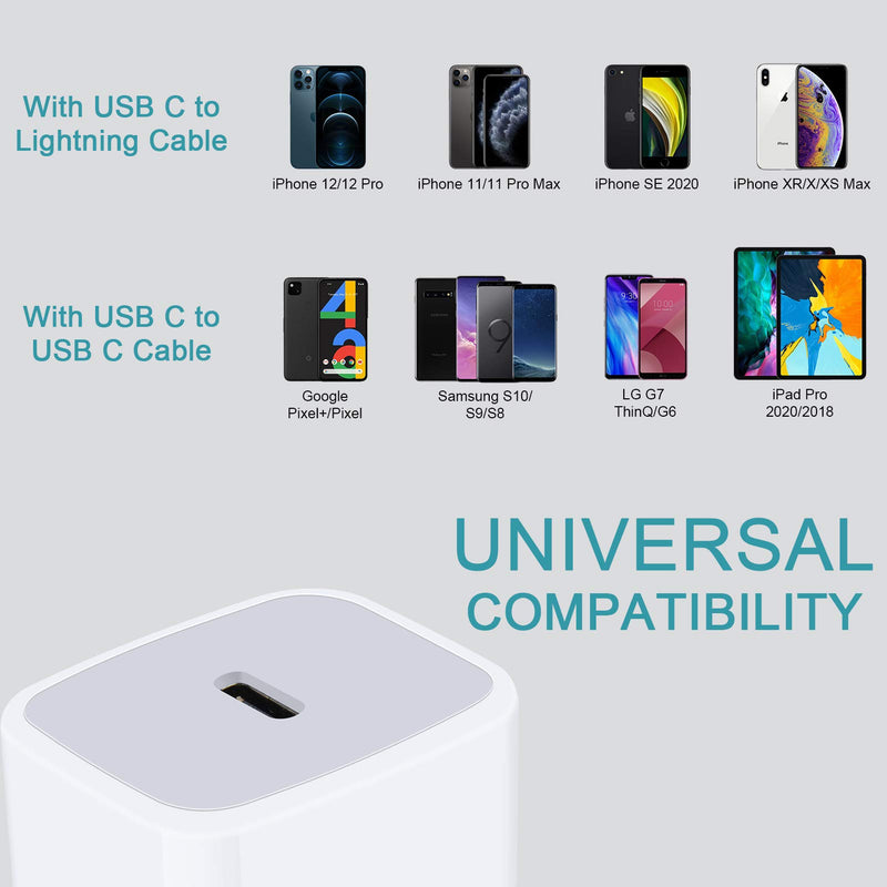 [Australia - AusPower] - 20W Type C Charger Fast Charging Block for iPhone 13 12 11 Pro Max/Mini X XR XS Max, iPad AirPods Pro, Google Pixel 5/4 5A/4A 5G, USB C Wall Charger Plug PD 3.0 Power Adapter Cube Box USB Power Brick 20W USBC Wall Charger 