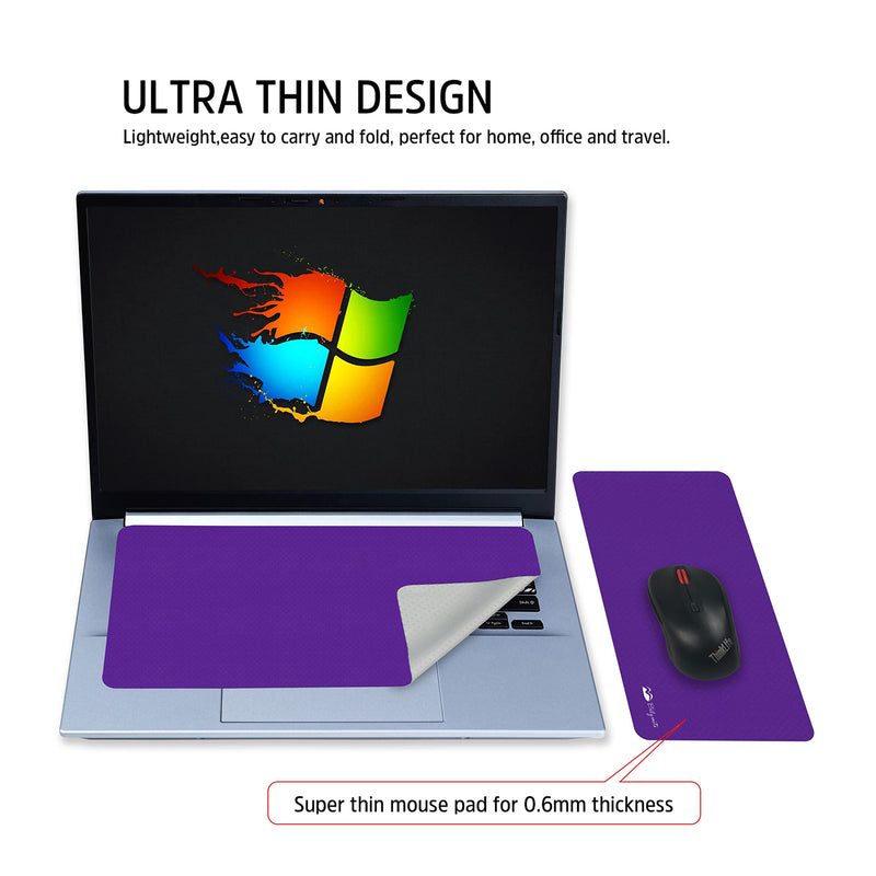 [Australia - AusPower] - Bilymate Sticky Travel Mouse Pad, Multi-Functional Microfiber Mouse Pad for Laptop, Portable & Washable Keyboard Cover and Monitor Microfiber Cleaning Cloth All in One-Purple Purple 