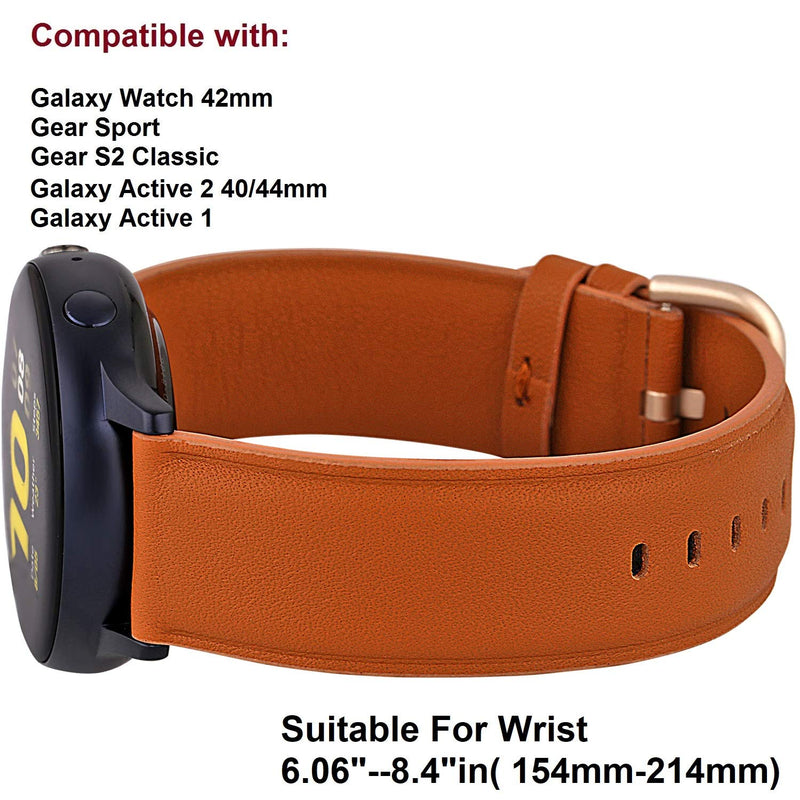 [Australia - AusPower] - Greaciary Leather Band Compatible for SamsunG Galaxy Watch 3 41mm/42mm Bands,Qucik Release 20mm Watch Strap Compatible for Samsung Galaxy Active 2 40mm/44mm Smartwatch Brown 