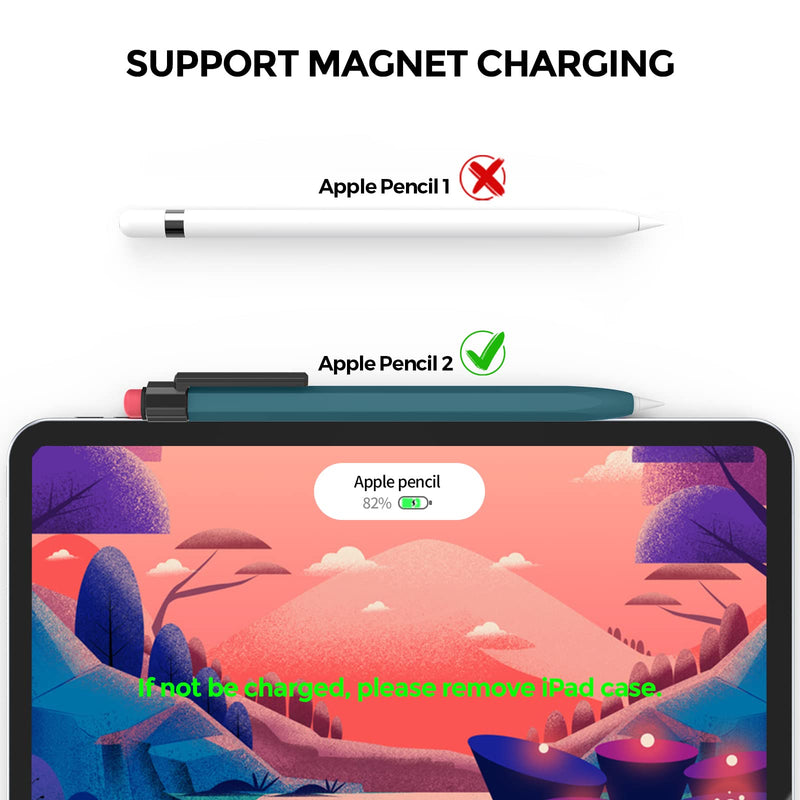 [Australia - AusPower] - TRONWIN iPencil Case for Apple Pencil 2nd Generation Sleeve Silicone Protective Cover Perfect Grip Skin Classic Design with Sturdy Clip Compatible with Apple Pencil 2nd Generation (Deep Green) Deep Green 