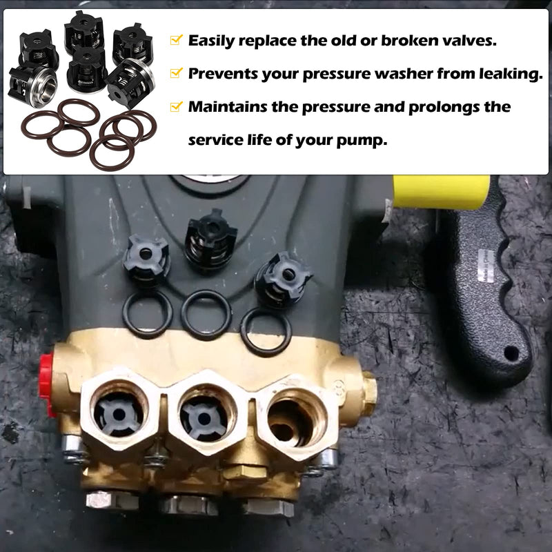 [Australia - AusPower] - AR1828 Water Pump Check Valves Kit Compatible with Annovi Reverberi 18mm XR RK RKA RKV 70-0179, Replace Pressure Washer Valve Kit - New Valves + O-Rings 