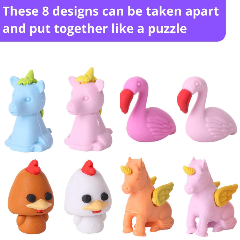 [Australia - AusPower] - Mr. Pen- Animal Topper Erasers, 22 Pack, 8 Pack Take Apart Animal Erasers, Pencil Toppers, Pencil Erasers Toppers for Kids, Eraser Tops, Cap Erasers for Pencils, Fun Erasers Kids, Pencil Top Erasers 