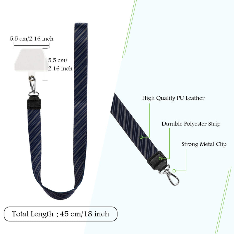 [Australia - AusPower] - 4 Pieces Universal Phone Lanyard Neck Straps and 8 Pieces Durable Phone Tether Patches, Cell Phone Neck Lanyard with Patch Compatible with Most Smartphones for Case ID Badges Holder 