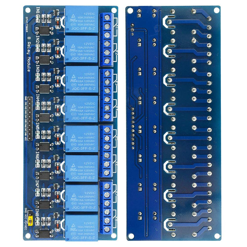 [Australia - AusPower] - XINGYHENG 2Pcs 8 Channel Relay Module With the light coupling 12V Relay Expansion Plate Load Controlled Relay Switch Module Supports AVR/51/PIC Relay Control Module 