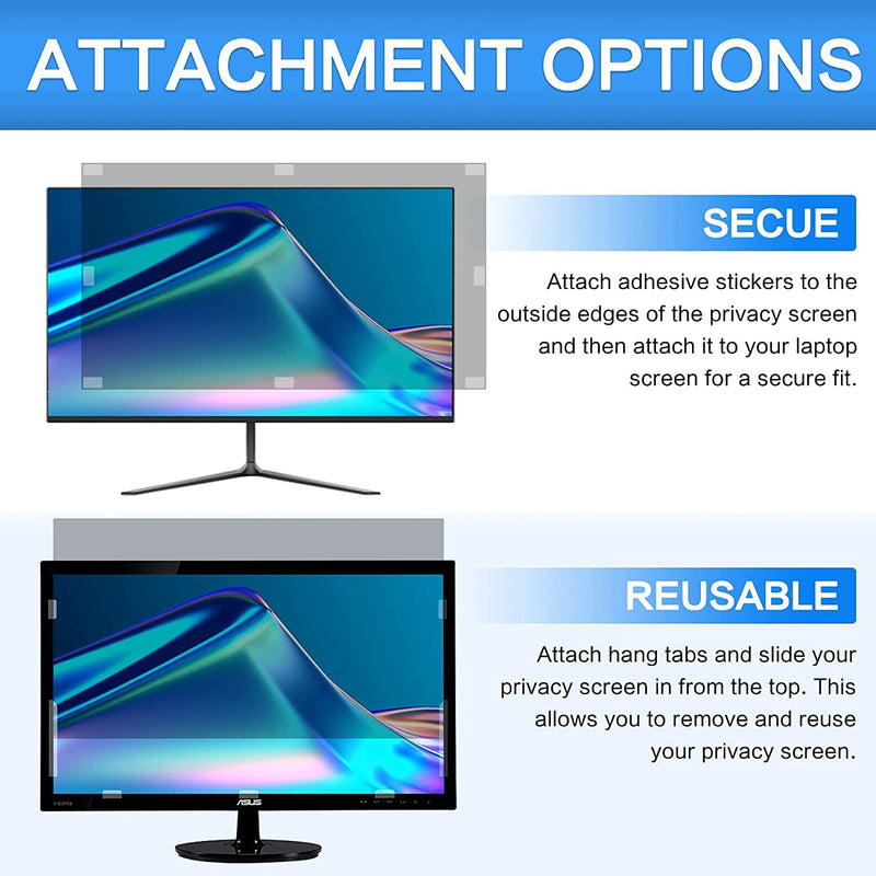 [Australia - AusPower] - ZOEGAA 22 inch Computer Privacy Screen Filter, Compatible 16:10 Widescreen Monitor，Removable Privacy Screen Filter with Anti-Glare & Anti-Blue 22“Widescreen(16:10) black 
