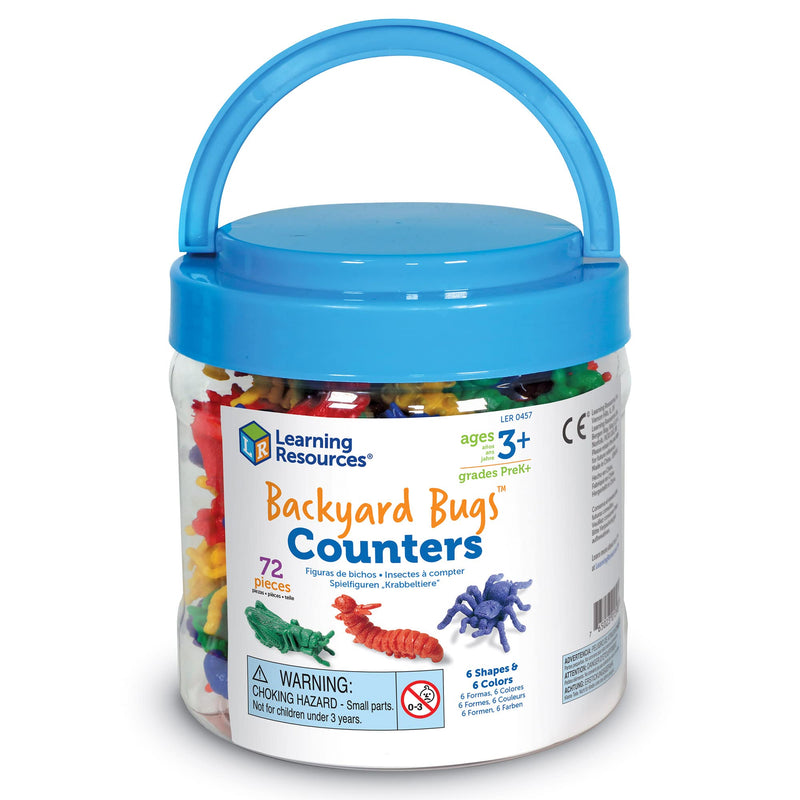 [Australia - AusPower] - Learning Resources Backyard Bugs Counters - 72 Pieces, Ages 3+ Counting and Sorting Toys for Toddlers, Preschool Learning Toys 