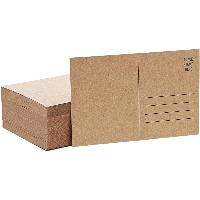 [Australia - AusPower] - 100 Pack Kraft Mailable Blank Postcards for Mailing, Wedding Invitations, Crafts (6x4 In)) 