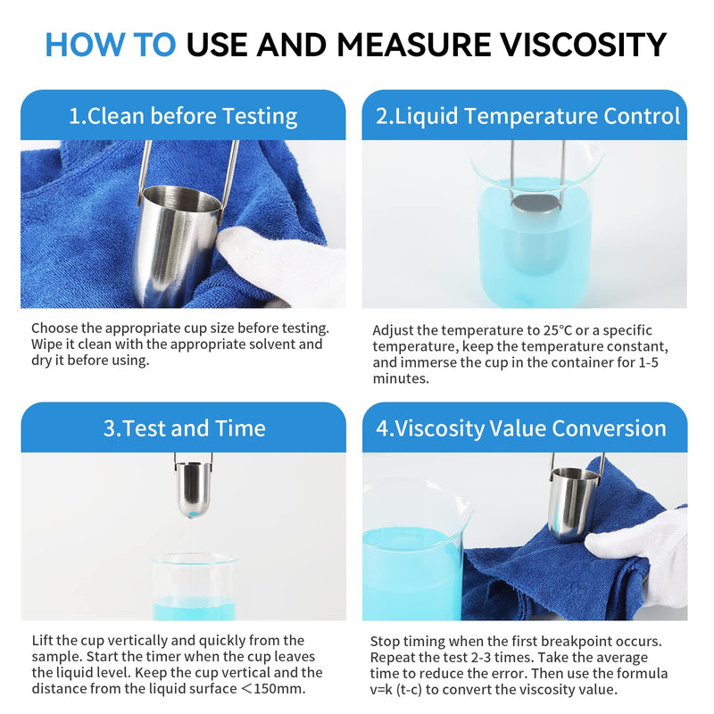 [Australia - AusPower] - BAOSHISHAN NO.4 Zahn Cup Viscosity Cup #4 Dip Type 44ml Stainless Steel Viscometer Flow Cup for Paint Finishes Oil 