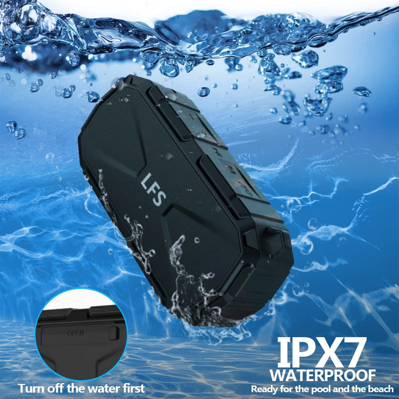 [Australia - AusPower] - LFS IPX7 (10W) Waterproof Bluetooth Speaker, Wireless Portable Bluetooth Speaker with Hi-Quality Sound&Bass,16H Playtime,TWS, Handsfree Call,100ft Range for Home Shower Outdoors Pool Travel 
