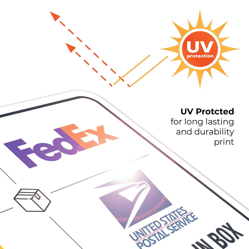 [Australia - AusPower] - Package Delivery Sign, Delivery Instructions FedEx Amazon Ups USPS Sign, 10x7 Inches, 4 Mil Vinyl Decal Stickers Weather Resistant UV Protected, Made in USA by Sigo Signs 