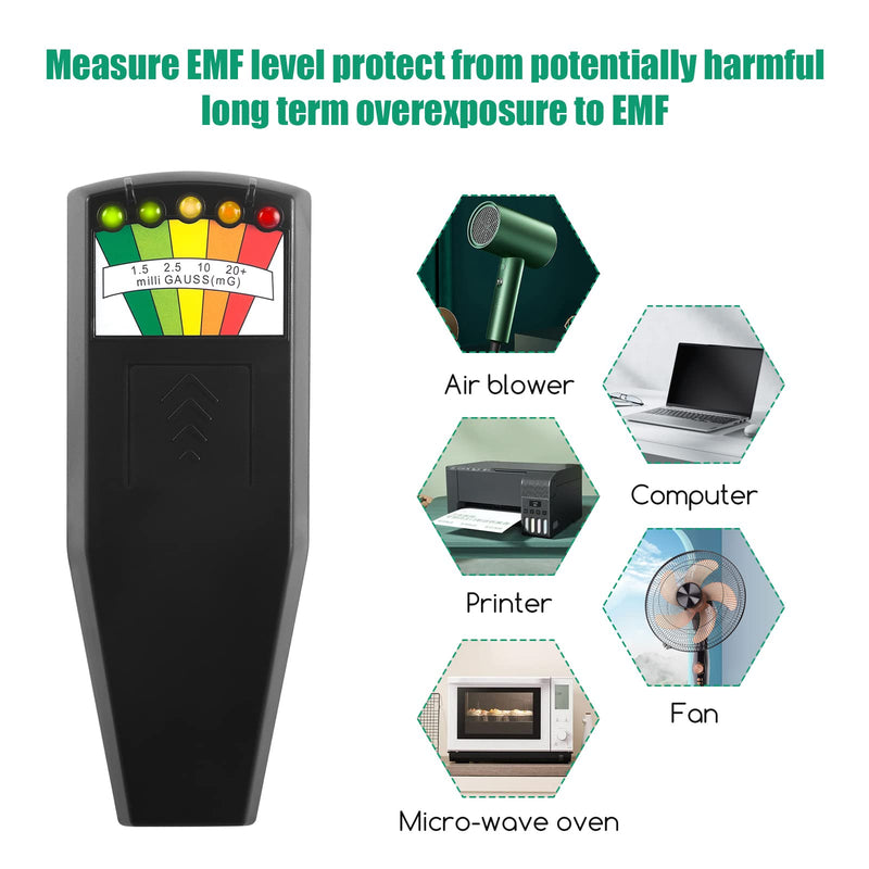 [Australia - AusPower] - LED EMF Meter Magnetic Field Detector EMF Radiation Meter, Ghost Hunting Paranormal Equipment, Tester for Home EMF Inspections, Office & Outdoor, Great Ghost Detector for Halloween 