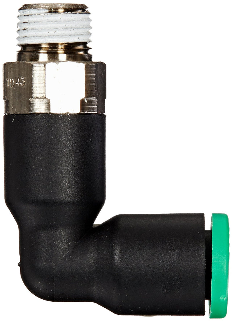 [Australia - AusPower] - Legris 3129 08 11 Nylon & Nickel-Plated Brass Push-to-Connect Fitting, 90 Degree Extended Elbow, 5/16" or 8 mm Tube OD x 1/8" NPT Male 