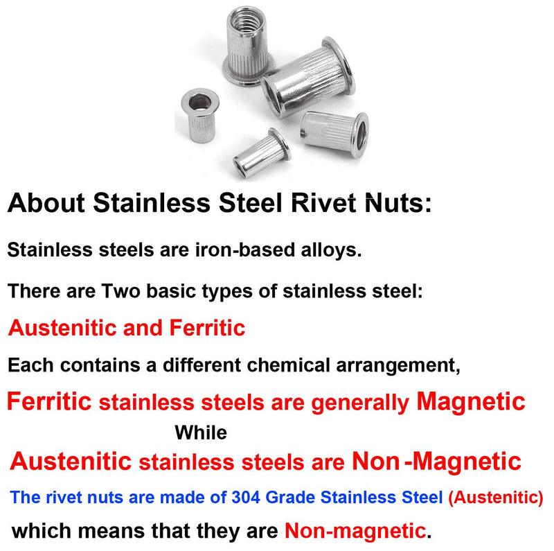 [Australia - AusPower] - 30pcs 1/4-20 Rivet Nuts Stainless Steel Threaded Rivet Insert Nuts Rivnuts Nutsert 1/4-20UNC 