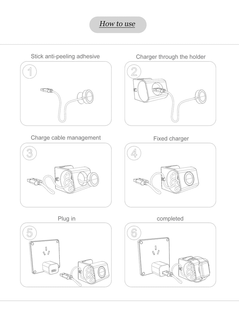 [Australia - AusPower] - Wall Stand for Apple Watch Charger Fit for Apple Watch Wall Mount Bedside Watch Charger Holder Dock for iWatch Series Ultra,8,SE2,7,6,SE,5,4,3,2,1and More Damage-Free Self Adhesive (Black) Black 