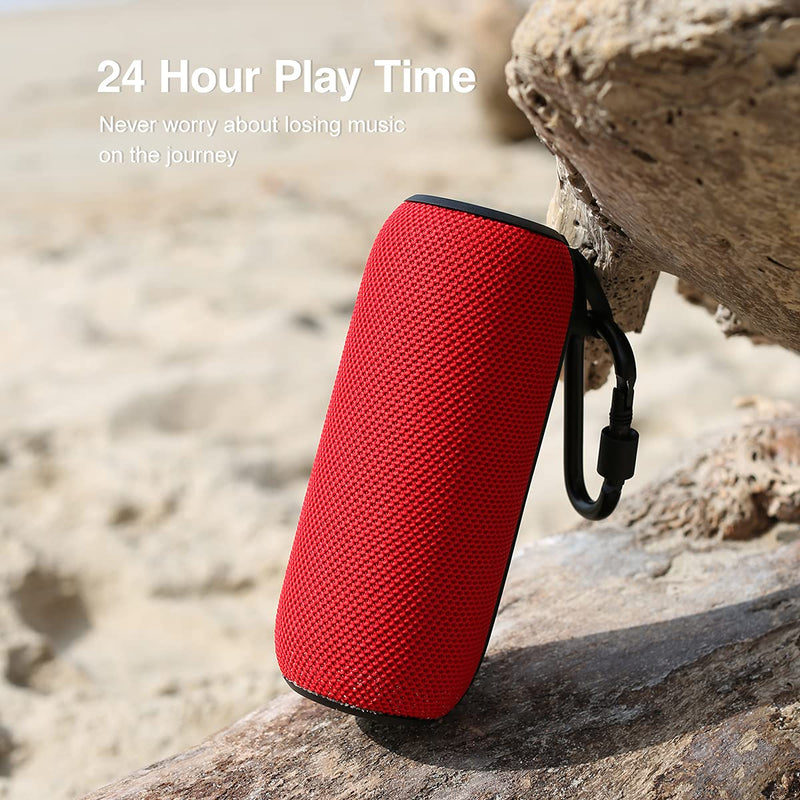 [Australia - AusPower] - SANAG Portable Bluetooth Speaker, 360 HD Surround Loud Sound and Deep Bass, 25W Wireless Stereo Dual Pairing, IPX7 Waterproof, Bluetooth 5.0, 24H Playtime for Outdoors, Travel, Home and Party Red 