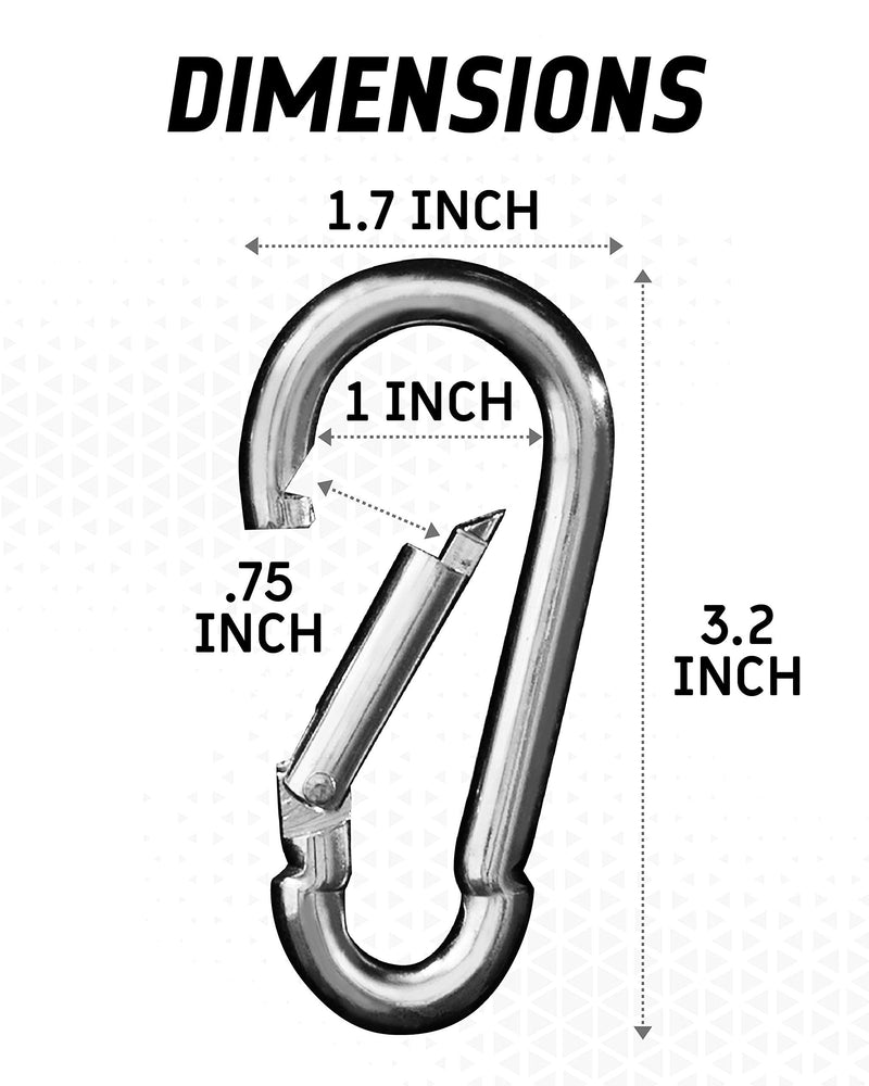 [Australia - AusPower] - Carabiner Clip Set of 5 - Multi-Purpose Heavy Duty Carabiner Clips - Snap Hook Clips 3.2 Inch - Carabiner Heavy Duty - Snap Hooks Heavy Duty - Carabiner Clip - Snap Hooks 