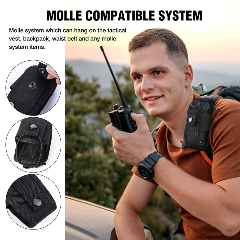 [Australia - AusPower] - abcGoodefg Molle Radio Holder Walkie Talkie Pouch Case for Duty Belt Radio Holster Tactical Hunting Intercom Bag (1 Pack, Black) 
