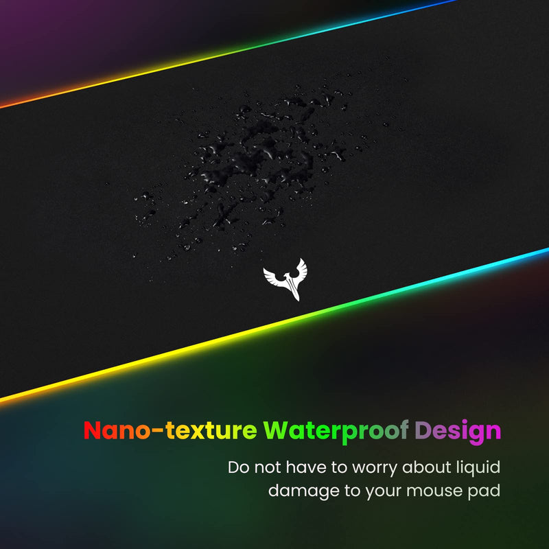 [Australia - AusPower] - Blade Hawks RGB Gaming Mouse Pad, Extra Large Extended Soft LED Mouse Pad, Anti-Slip Rubber Base, Computer Keyboard Mousepad Mat (31.5 x 12 Inch) Black 