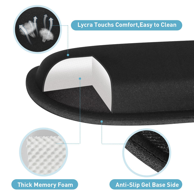 [Australia - AusPower] - Keyboard Wrist Rest + Mouse Pad + Mouse Wrist Rest Support Set, Memory Foam, Easy Typing Pain Relief, 3Pcs Keyboard Mouse Pad Set for Computer, Laptop, Home & Office (SKK-330) SKK-330 