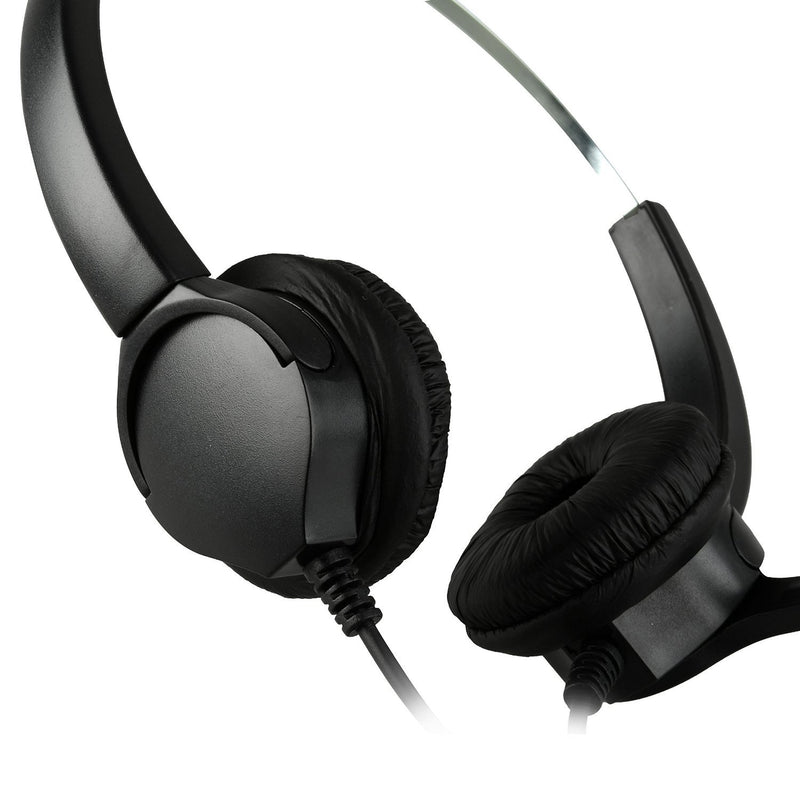 [Australia - AusPower] - AGPtEK® 2.5mm Dual Ear Call Center Telephone Headphone, 6FT Noise Cancelling Binaural Headset, with Boom-Style Mic for Most Cordless Phones 