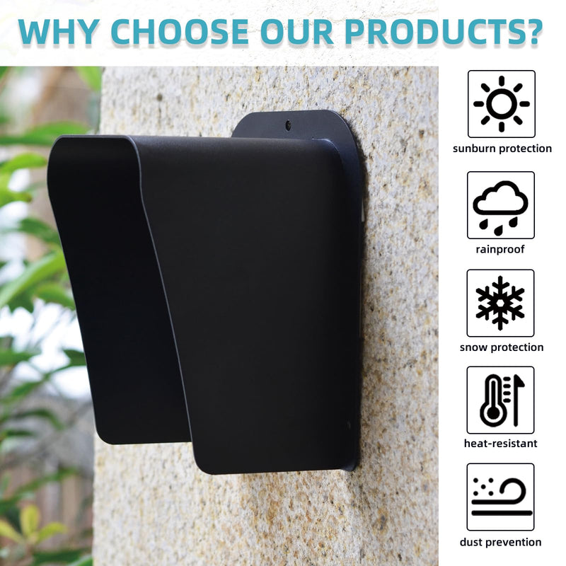 [Australia - AusPower] - Doorbell Rain Cover Large Metal Access Control Cover Protector Camera Video Doorbell Cold Rolled Steel Shell Outdoor Keypad Shield 