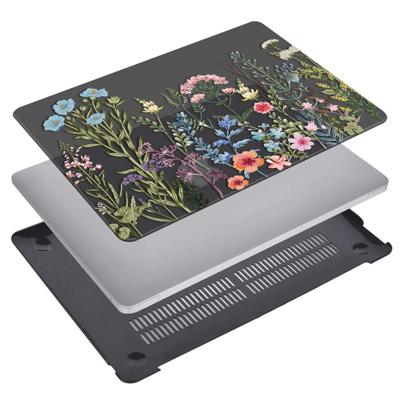 [Australia - AusPower] - iCasso MacBook Air 13 inch Case 2020 2019 2018 Release A2337/A1932/A2179, Hard Shell Case Protective Cover and Keyboard Cover Only Compatible Newest MacBook Air 13'' with Touch ID Retina - Weeds 