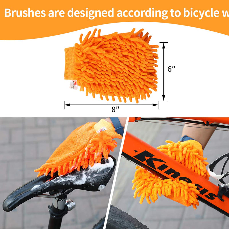 [Australia - AusPower] - Anndason 8 Pieces Precision Bicycle Cleaning Brush Tool Including Bike Chain Scrubber, suitable for Mountain, Road, City, Hybrid ,BMX Bike and Folding Bike 