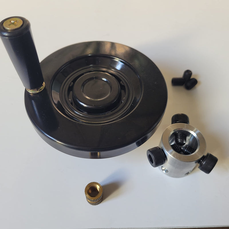 [Australia - AusPower] - The Ultimate Handwheel for 3/4 In or Less Shaft - OD. 4" with 2 Type Set Screw and Revolving Knob Handle Included Can be Used Every Machinery Parts Such as Table Saw, Milling, Lathe, Vise, Machines. 