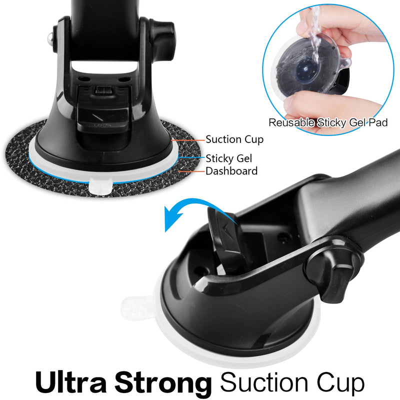 [Australia - AusPower] - Magnetic Phone Car Mount with Quick Extension Telescopic Arm, 1Zero Hands-Free Windshield Dashboard Cell Phone Holder for Car Compatible with iPhone Smartphone, Sticky Suction Cup, 6 Strong Magnets 