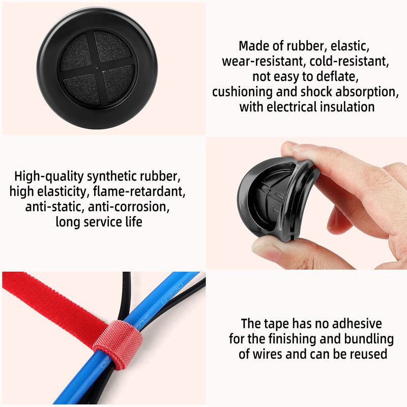 [Australia - AusPower] - QCQIANG 63Pcs Rubber Grommet Kit, Drill Hole Firewall Hole Plugs Wire Protection, 6 Sizes 5/8" 13/16" 7/8" 1" 1-3/16" 1-1/2"(Round) Black Rubber Grommet Kit 