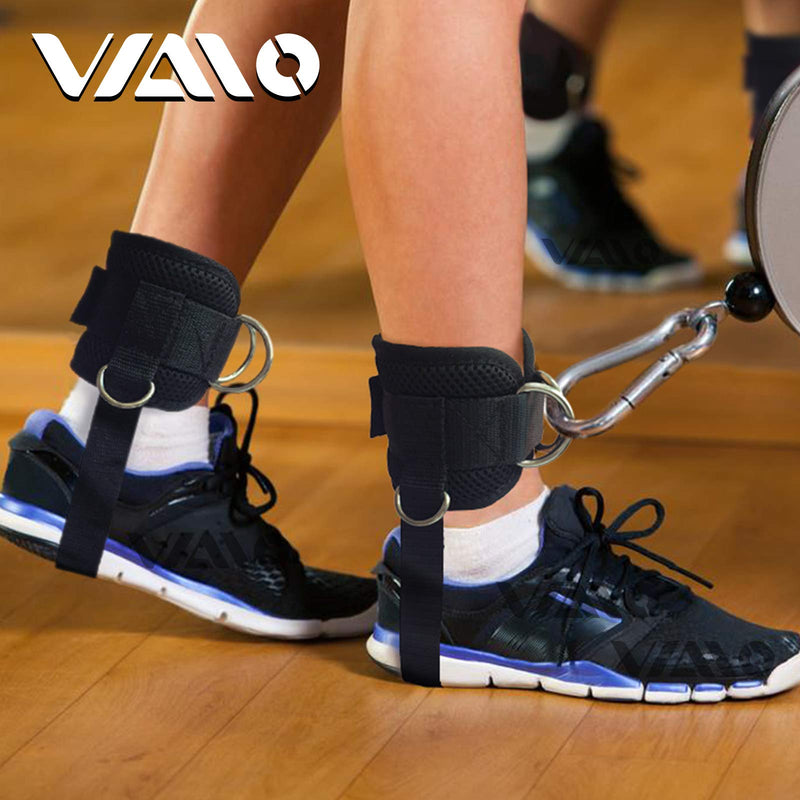 [Australia - AusPower] - VAIIO Ankle Straps for Cable Machines,Adjustable Comfort fit Neoprene, Reinforce Double D-Ring - Premium Ankle Cuffs to Improve Abdominal Muscles, Lift The Butts, Tone The Legs for Men & Women 