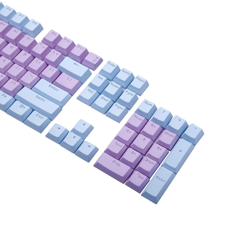[Australia - AusPower] - E-Yooso Keycaps Set, PBT Double Shot, Translucent Backlit 104 Key Cap with Key Puller for Mechanical Gaming Keyboards(Purple Blue) Purple Blue 