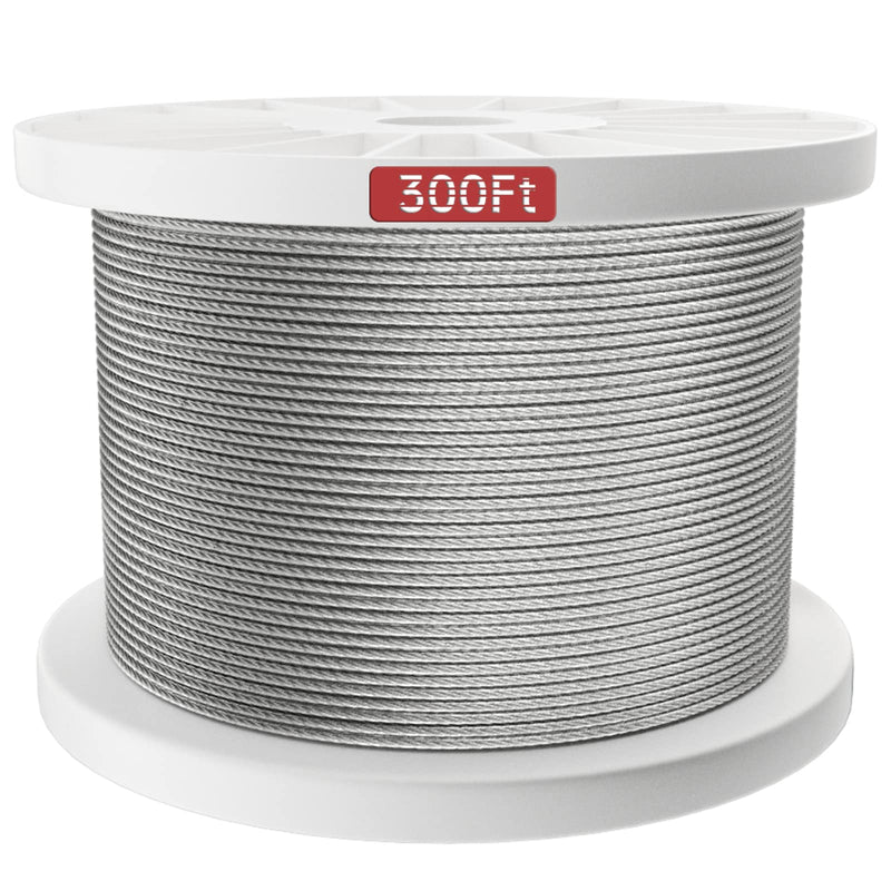 [Australia - AusPower] - Muzata 300ft 1/8" Wire Rope T316 Stainless Steel WR02 Bundle with 20Pack 1/8" Swage Lag Screws Left & Right CK17 